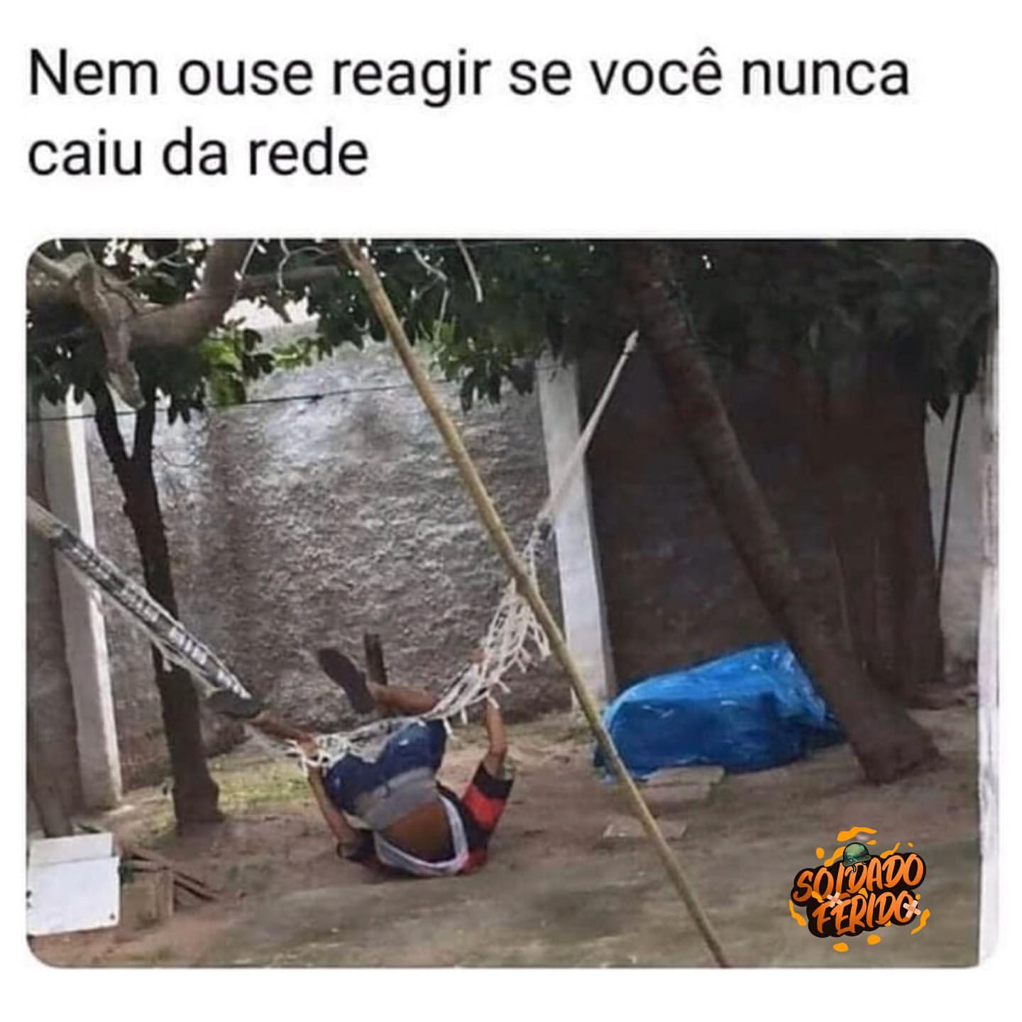 Nem ouse reagir se você nunca caiu da rede.