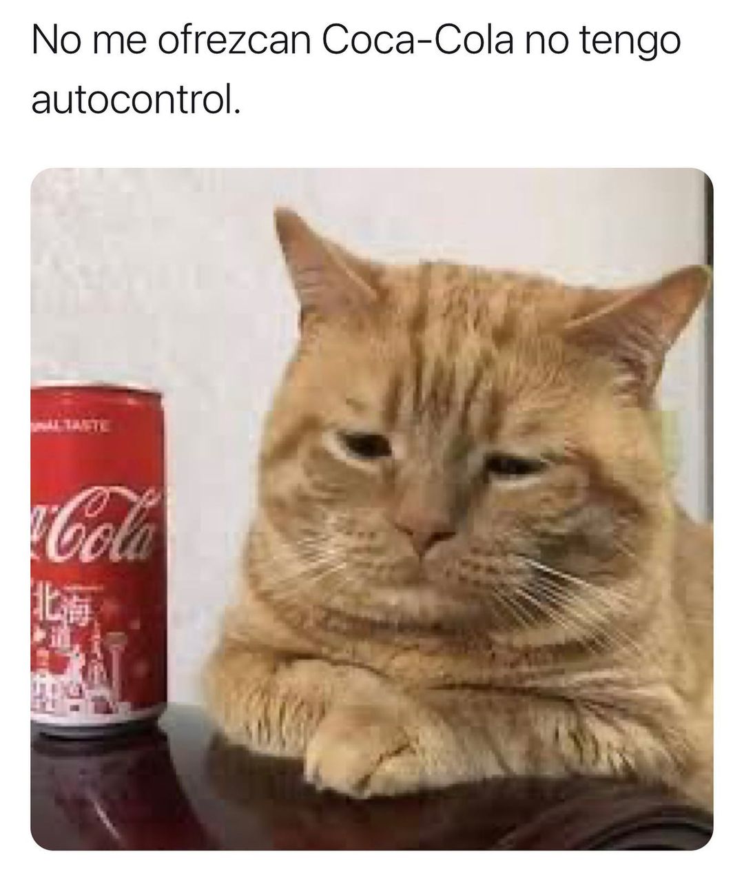 No me ofrezcan Coca-Cola no tengo autocontrol.
