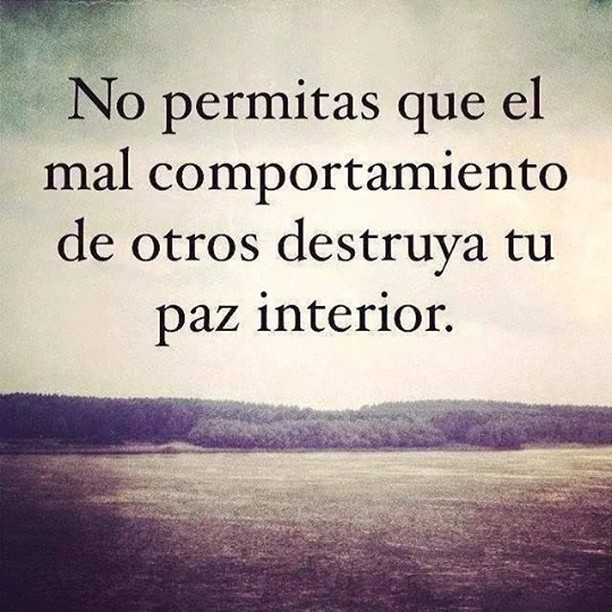 No permitas que el mal comportamiento de otros destruya tu paz interior.