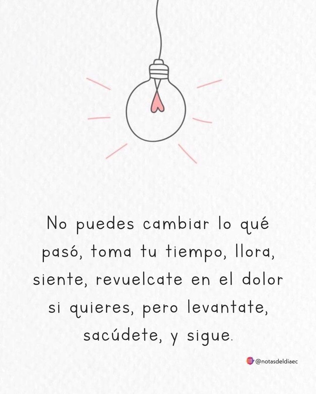 No puedes cambiar lo que pasó, toma tu tiempo, llora, siente, revuélcate en el dolor si quieres, pero levántate, sacúdete y sigue.