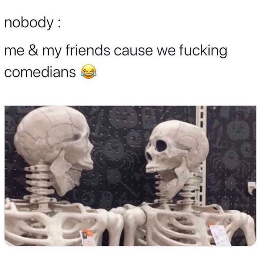 Nobody. Me & my friends cause we fucking comedians.