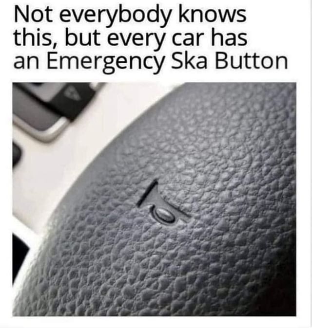 Not everybody knows this, but every car has an Emergency Ska Button ...