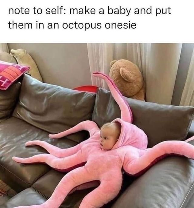 Note to self: make a baby and put them in an octopus onesie.
