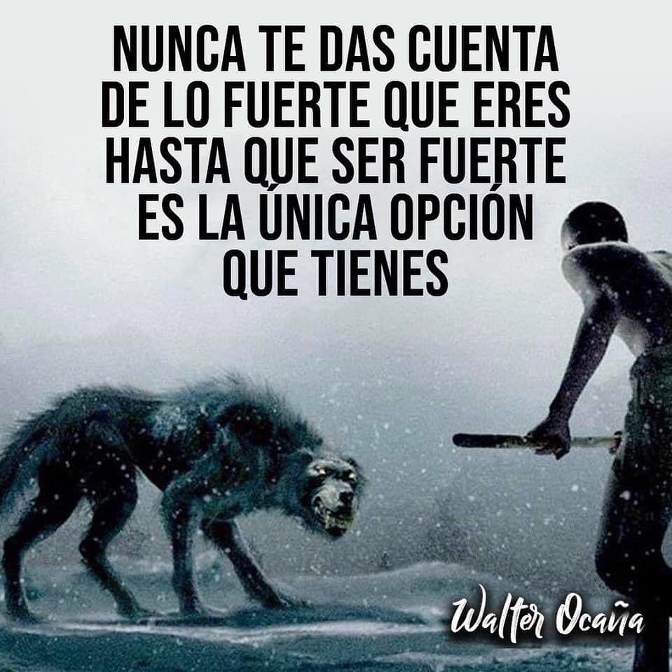 Nunca te das cuenta de lo fuerte que eres hasta que ser fuerte es la única opción que tienes.