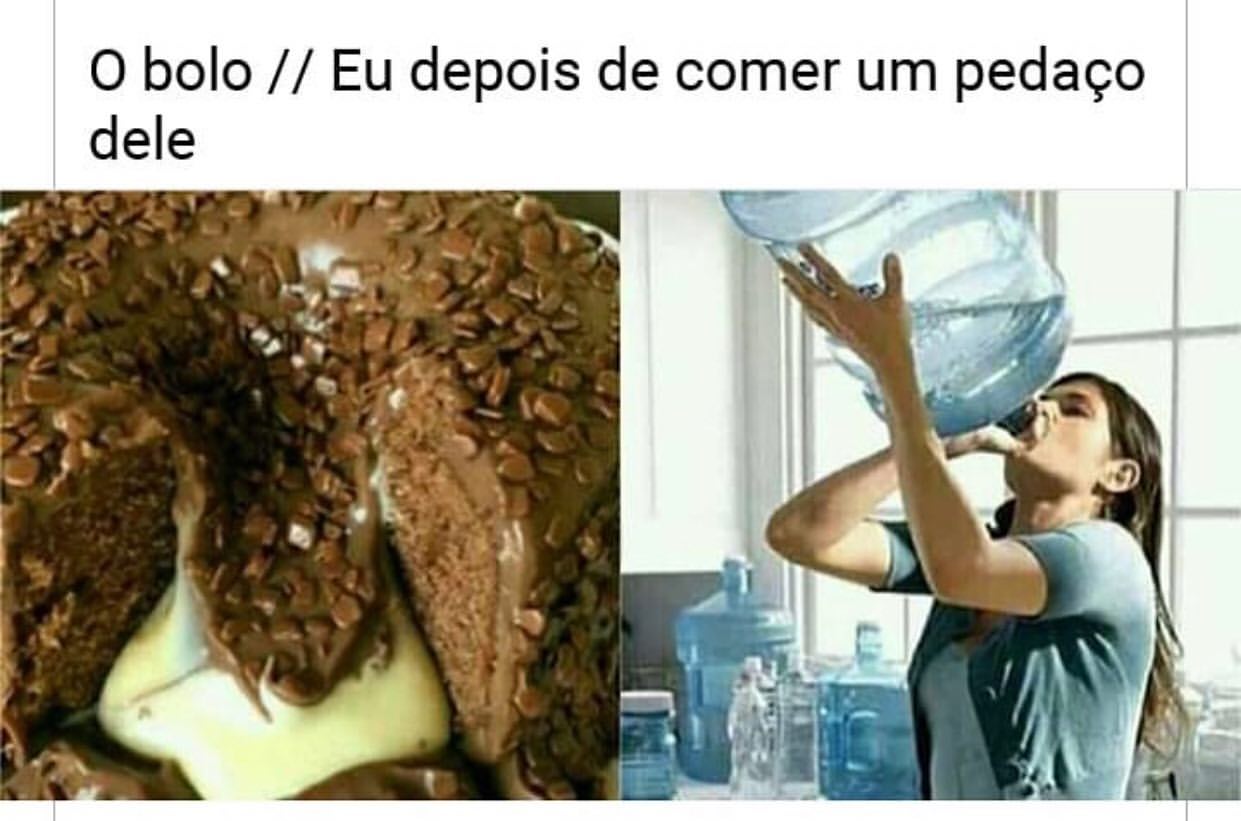 O bolo // Eu depois de comer um pedaço dele.