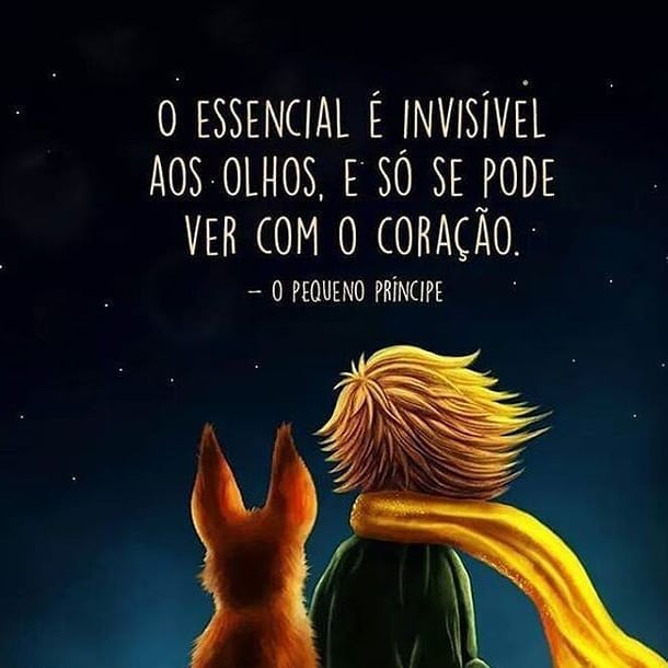 O essencial é invisível aos olhos, e sô se pode ver com o coração. O pequeno príncipe.