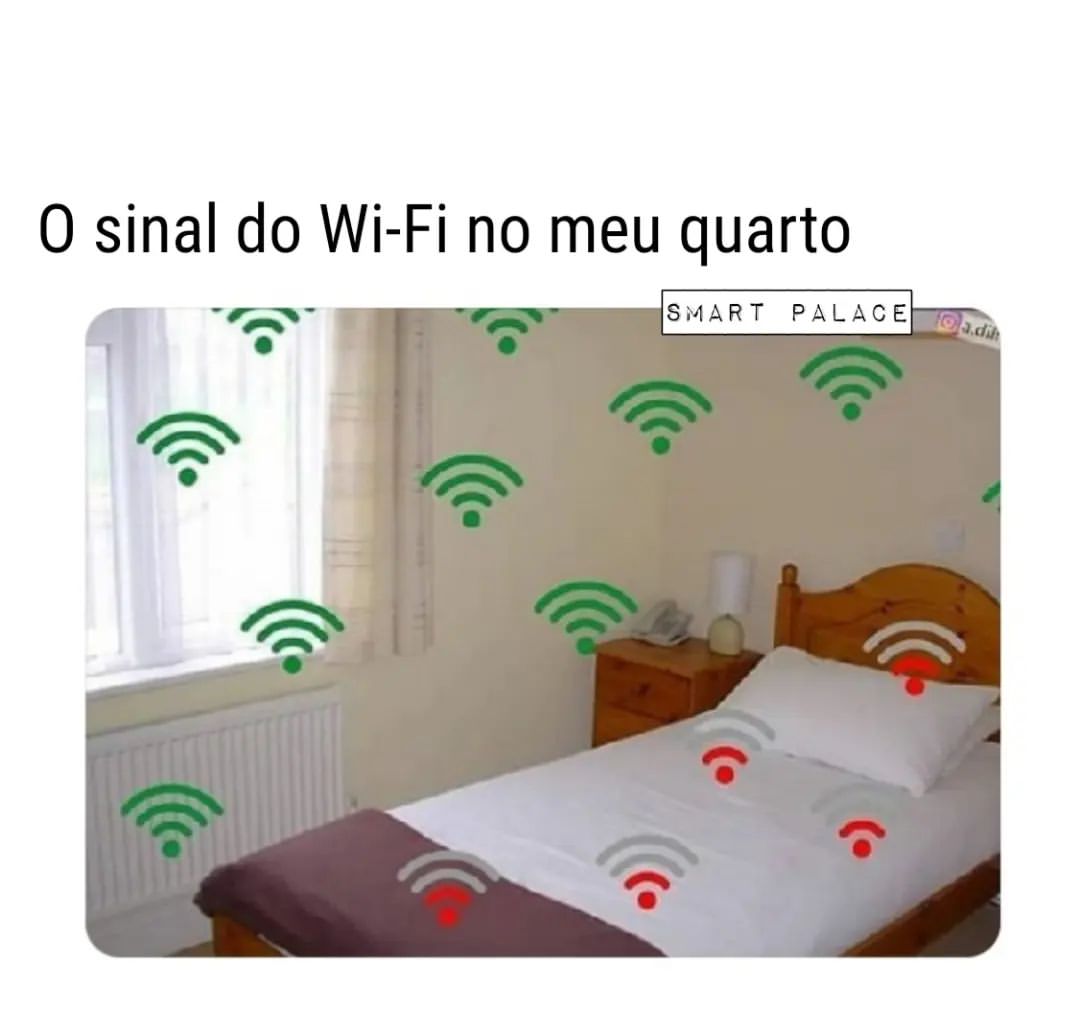 O sinal do Wi-Fi no meu quarto.