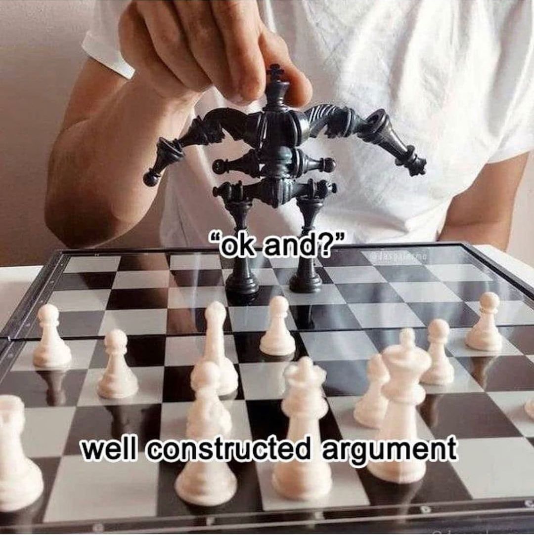 "Ok and?" Well constructed argument.