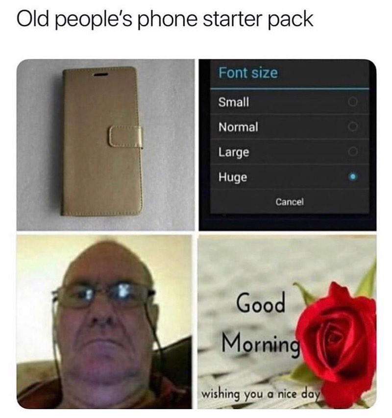 Old people's phone starter pack.