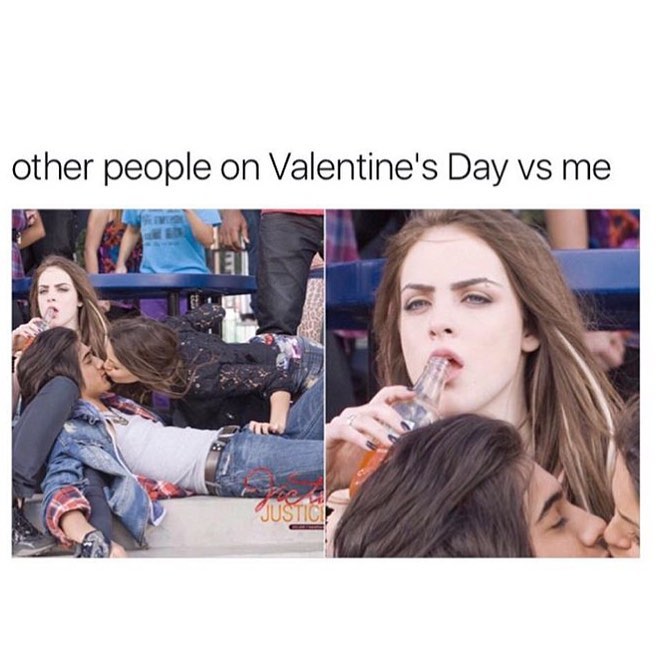 Other people on Valentine's Day vs me.