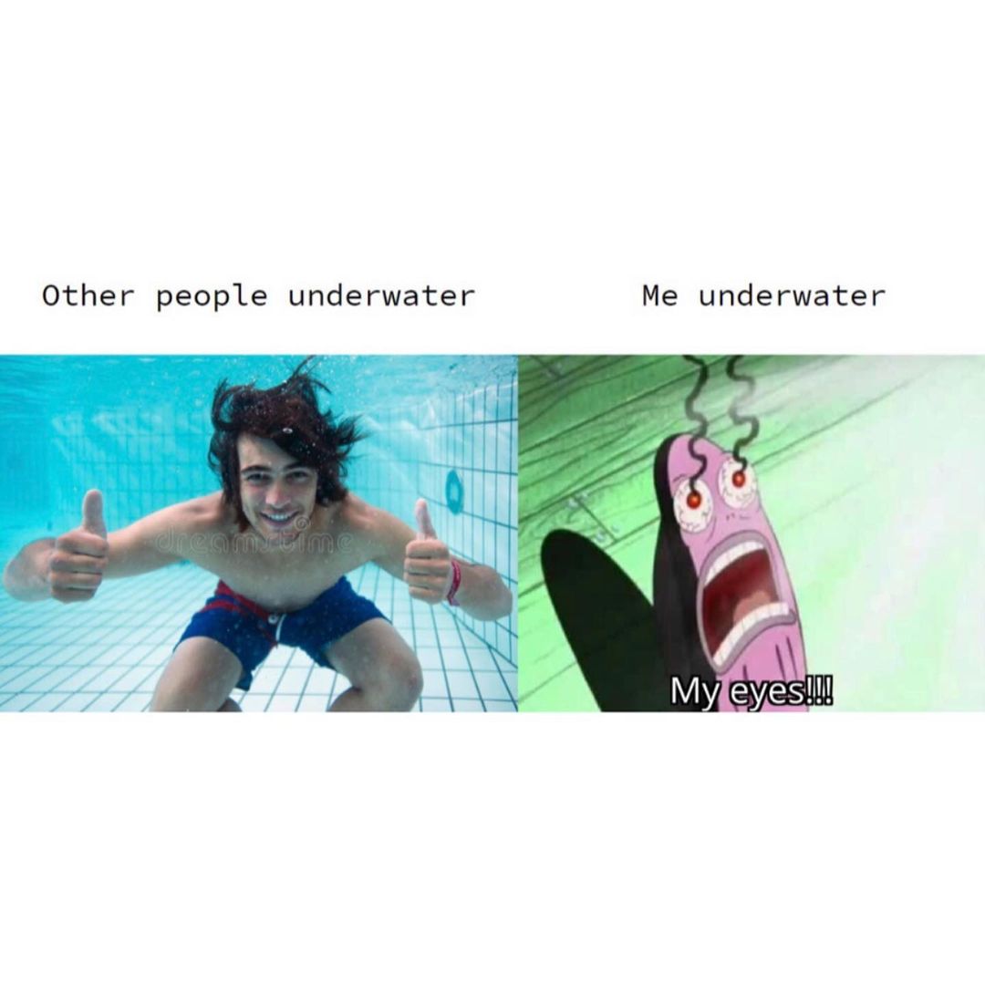 Other people underwater. Me underwater. My eyes!!