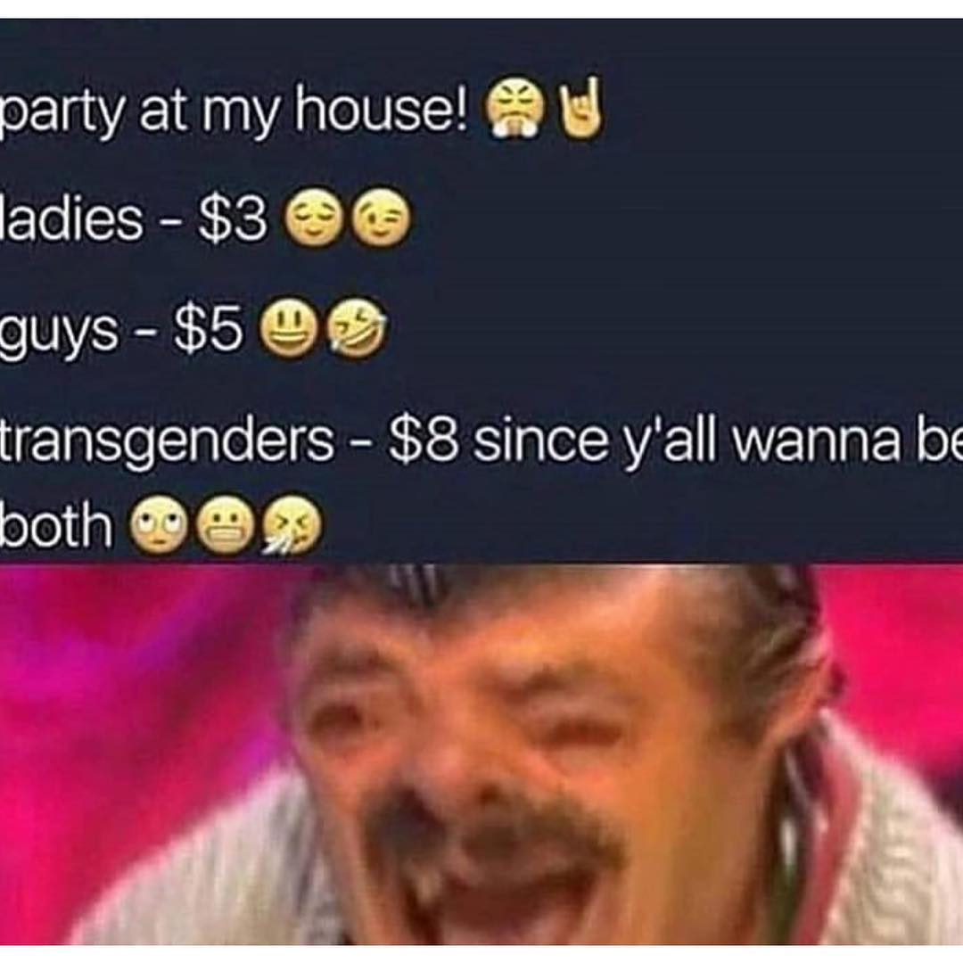 Party at my house!  Ladies - $3.  Guys - $5  Transgenders - $8 since y'all wanna be both.