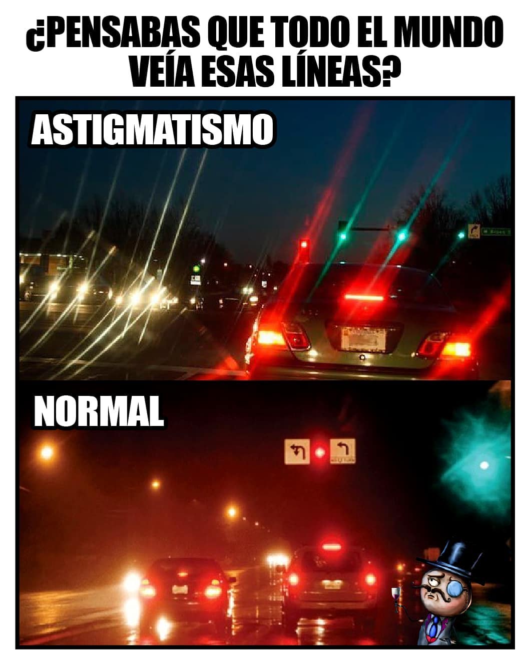 ¿Pensabas que todo el mundo veía esas líneas? Astigmatismo. Normal.