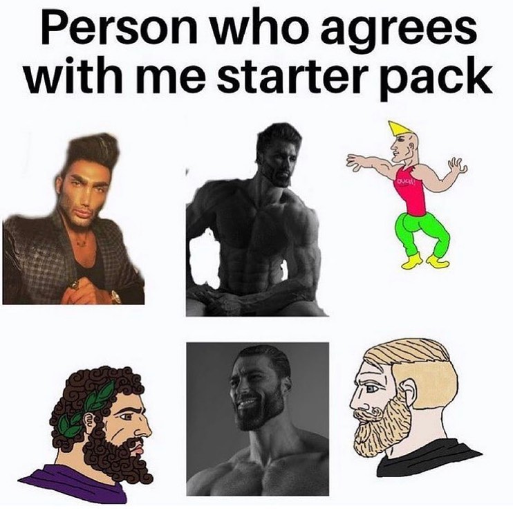 Person who agrees with me starter pack.