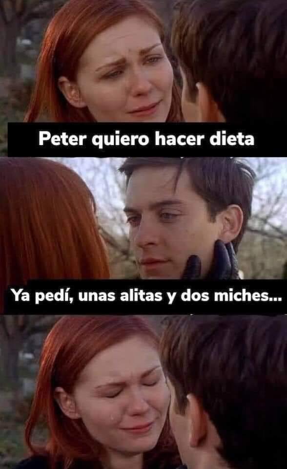 Peter quiero hacer dieta. Ya pedí, unas alitas y dos miches... - Memes