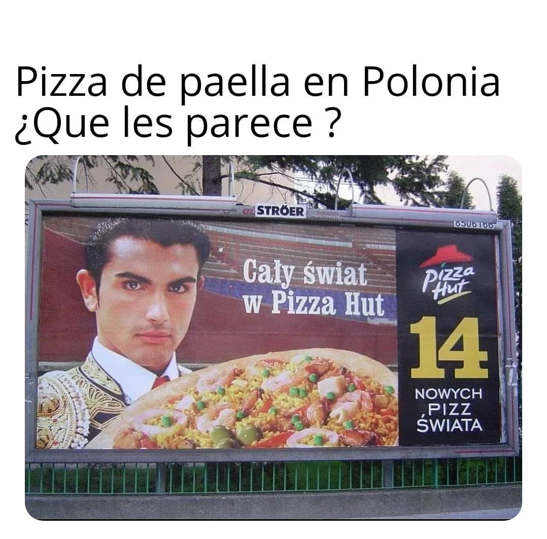 Pizza de paella en Polonia. ¿Que les parece?