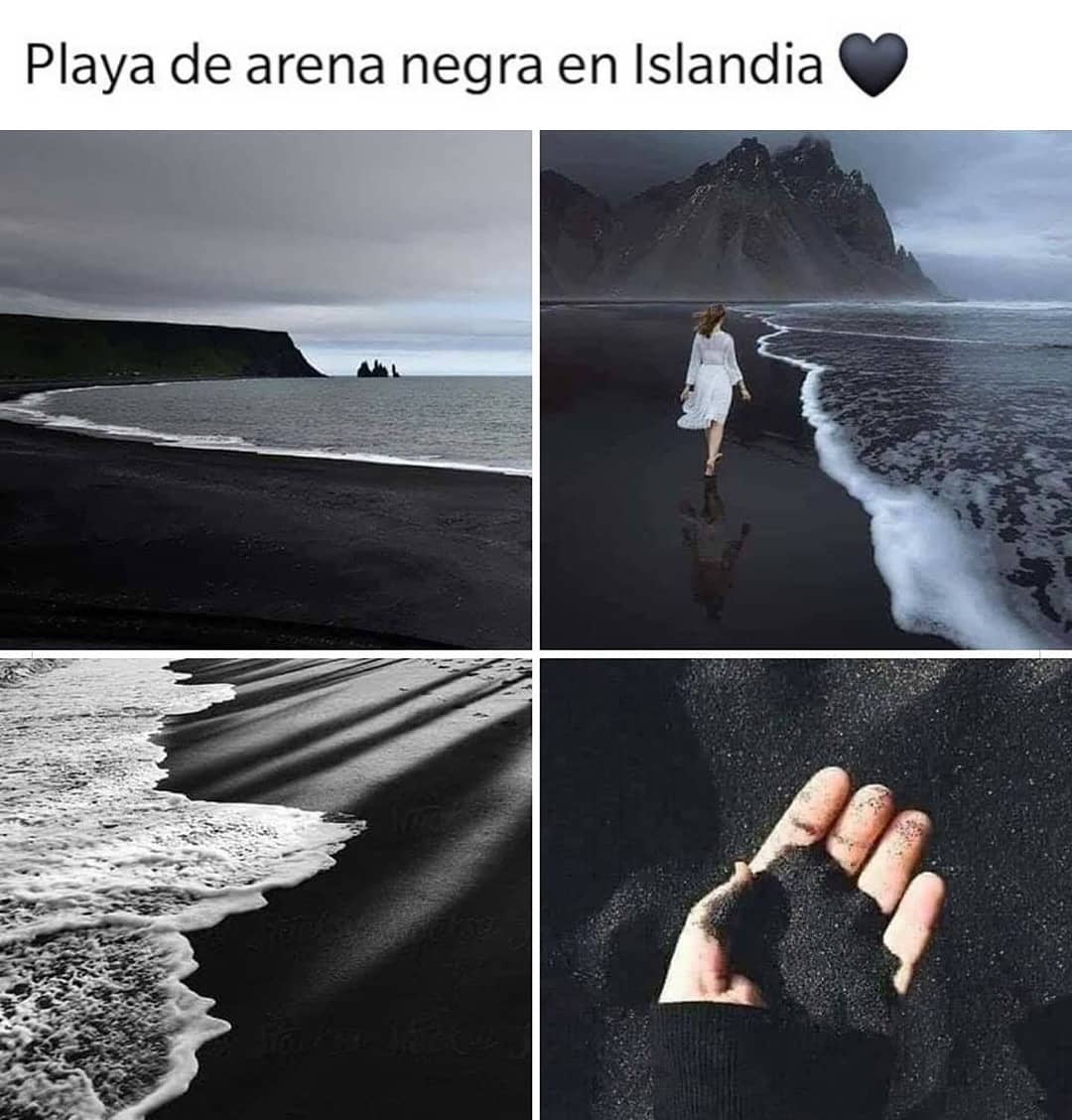 Playa de arena negra en Islandia.