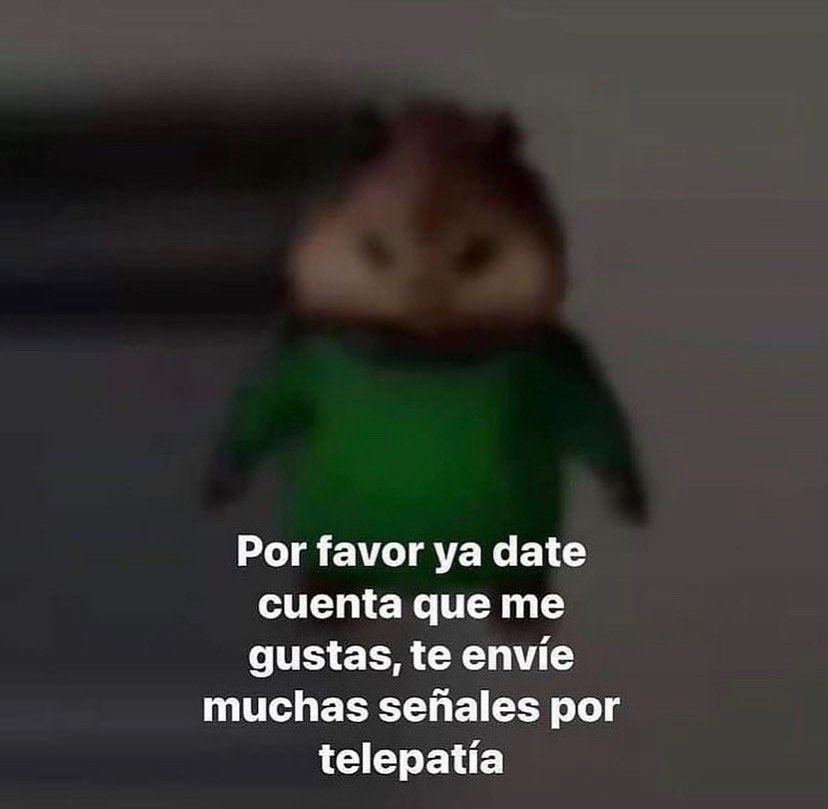 Por favor ya date cuenta que me gustas, te envíe muchas señales por telepatía.