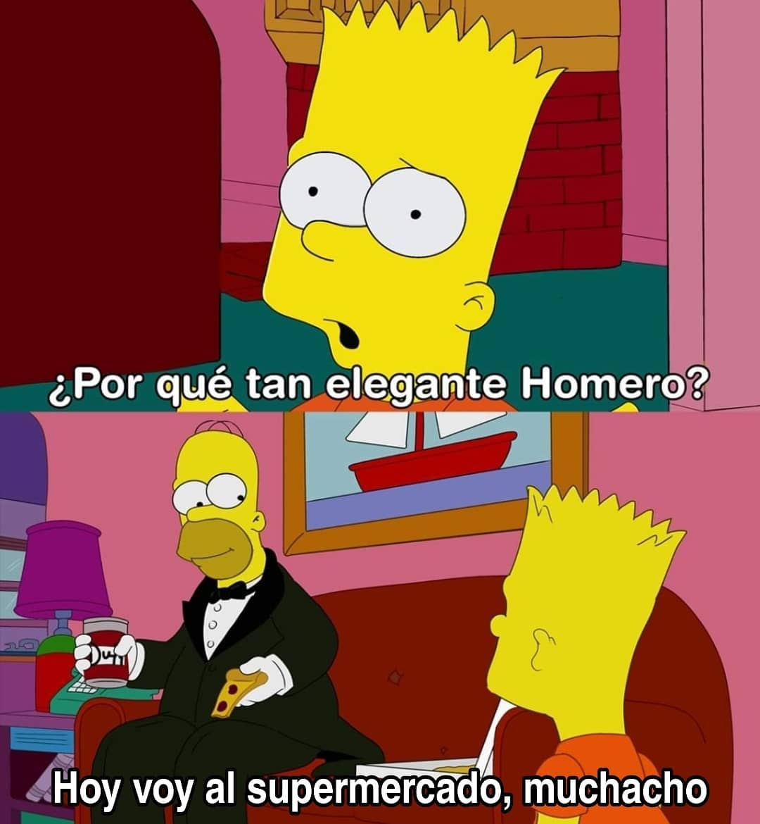 ¿Por qué tan elegante Homero?  Hoy voy al supermercado, muchacho.