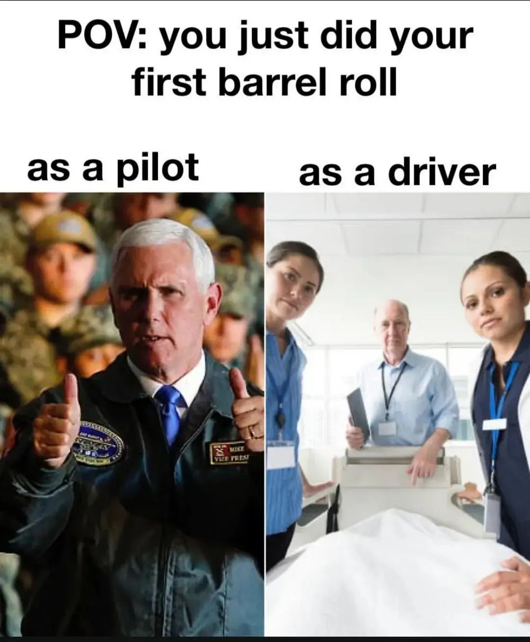 POV: You just did your first barrel roll as a pilot as a driver.