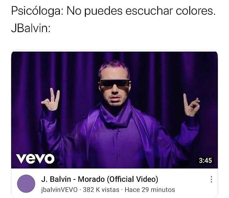 Psicóloga: No puedes escuchar colores.  JBaIvin: J. Balvin - Morado (Official Video).