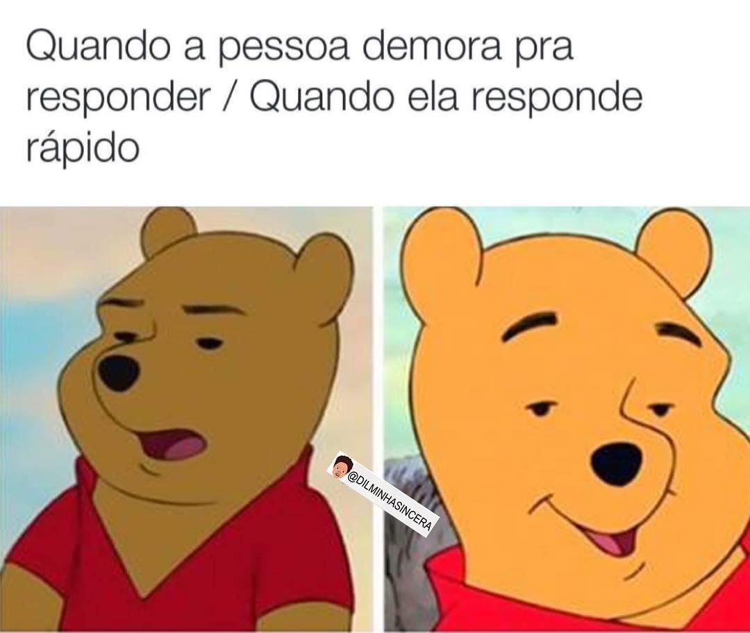 Quando a pessoa demora pra responder. / Quando ela responde rápido. - Memes