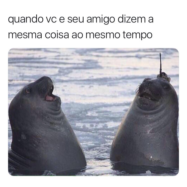 Quando vc e seu amigo dizem a mesma coisa ao mesmo tempo.