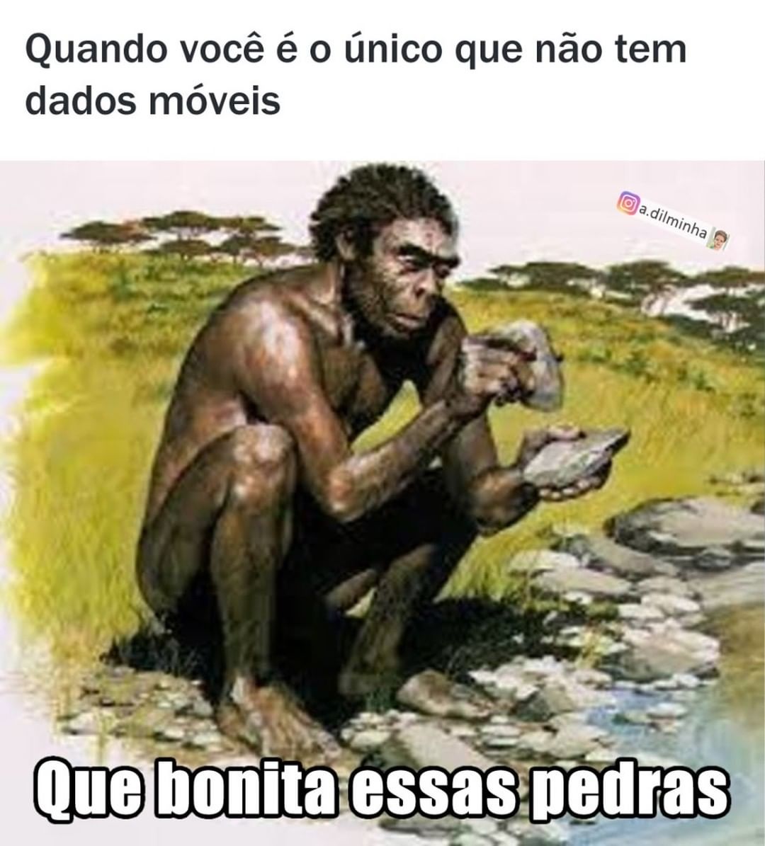 Quando você é o único que não tem dados móveis Que bonita essas pedras Memes