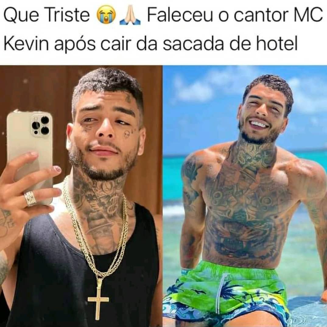 Que Triste. Faleceu o cantor MC Kevin após cair da sacada de hotel.