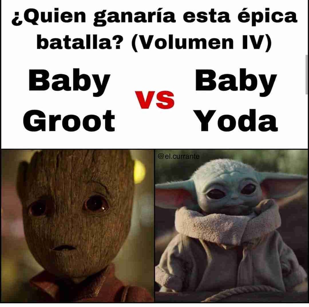 ¿Quien ganaría esta épica batalla? (Volumen IV).  Baby Groot vs Baby Yoda.