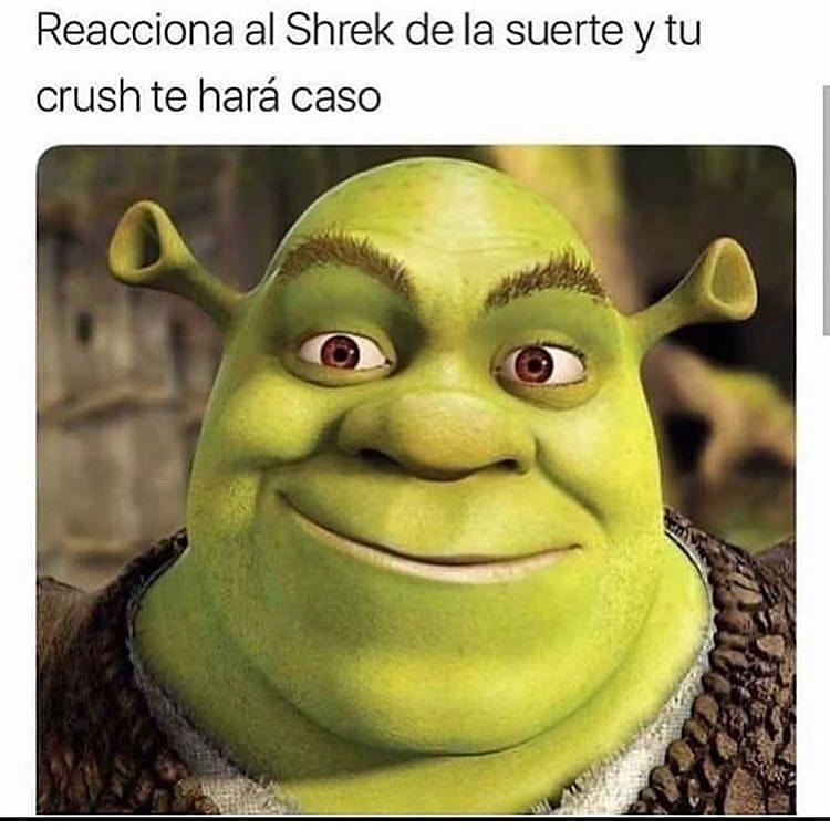 Reacciona al Shrek de la suerte y tu crush te hará caso.
