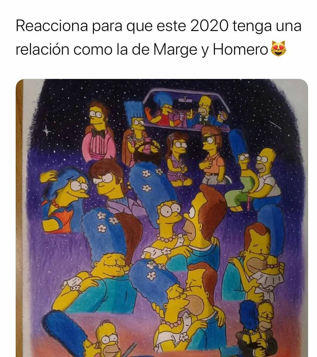 Reacciona para que este 2020 tenga una relación como la de Marge y Homero.