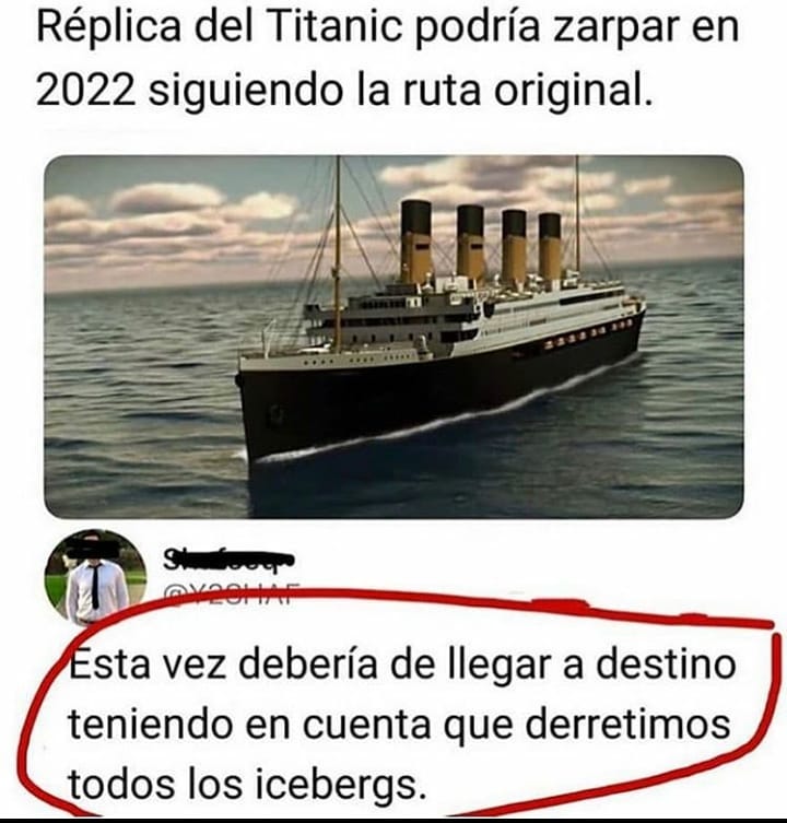 Réplica del Titanic podría zarpar en 2022 siguiendo la ruta original.  Esta vez debería de llegar a destino teniendo en cuenta que derretimos todos los icebergs.