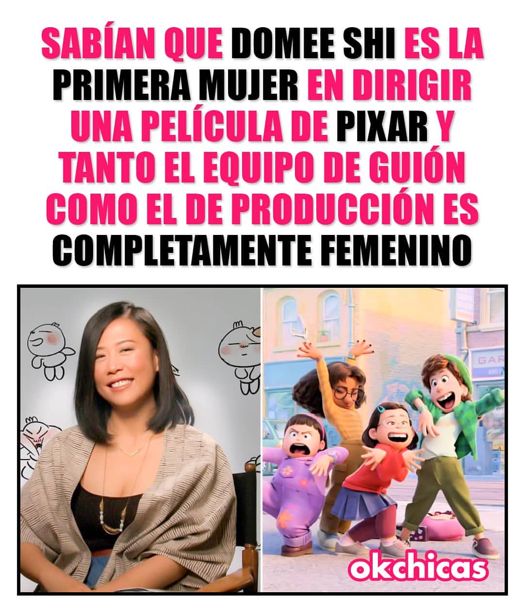 Sabían que Domee Shi es la primera mujer en dirigir una película de Pixar y tanto el equipo de guión como el de producción es completamente femenino.