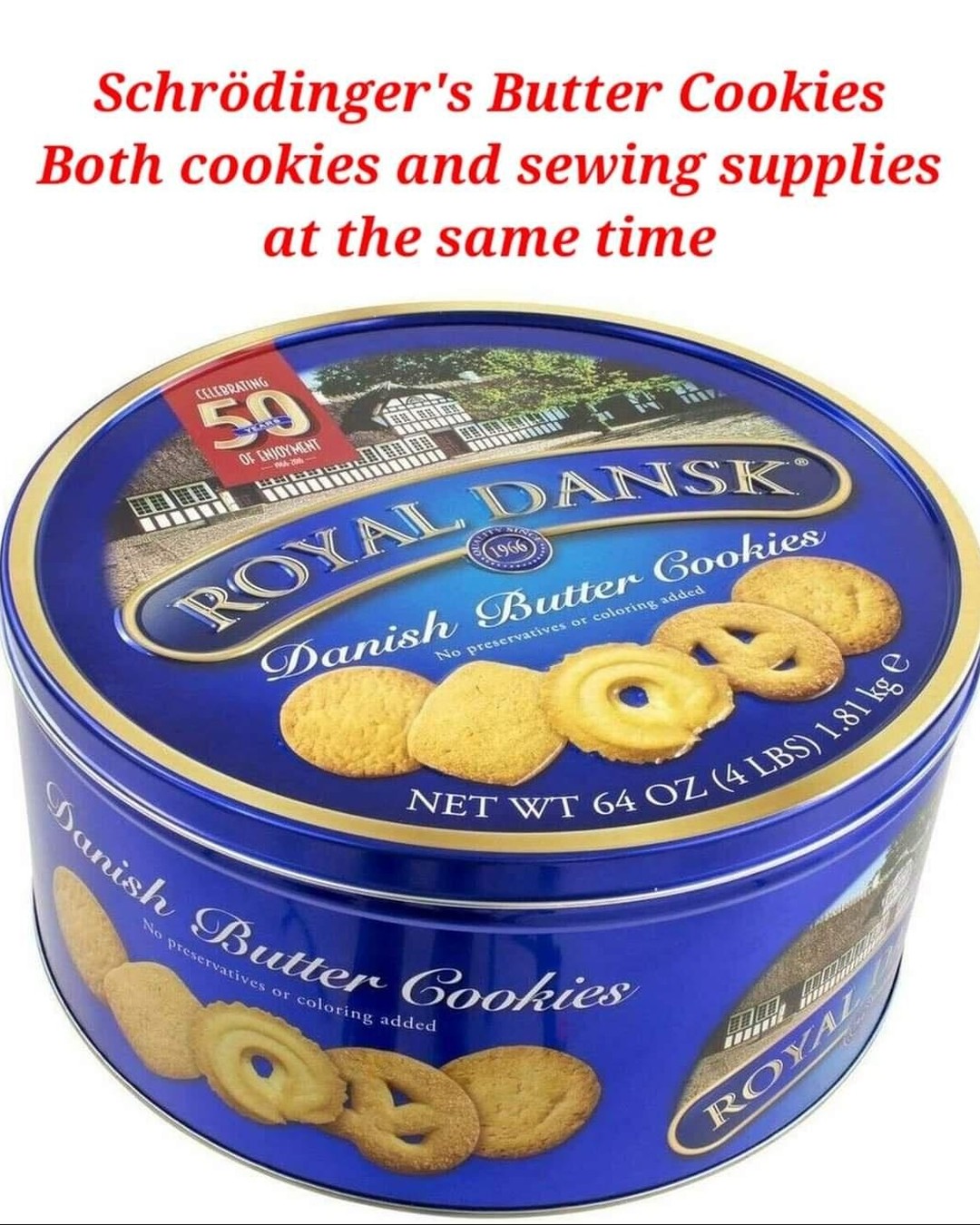 Schrödinger's Butter Cookies Both cookies and sewing supplies at the same time.