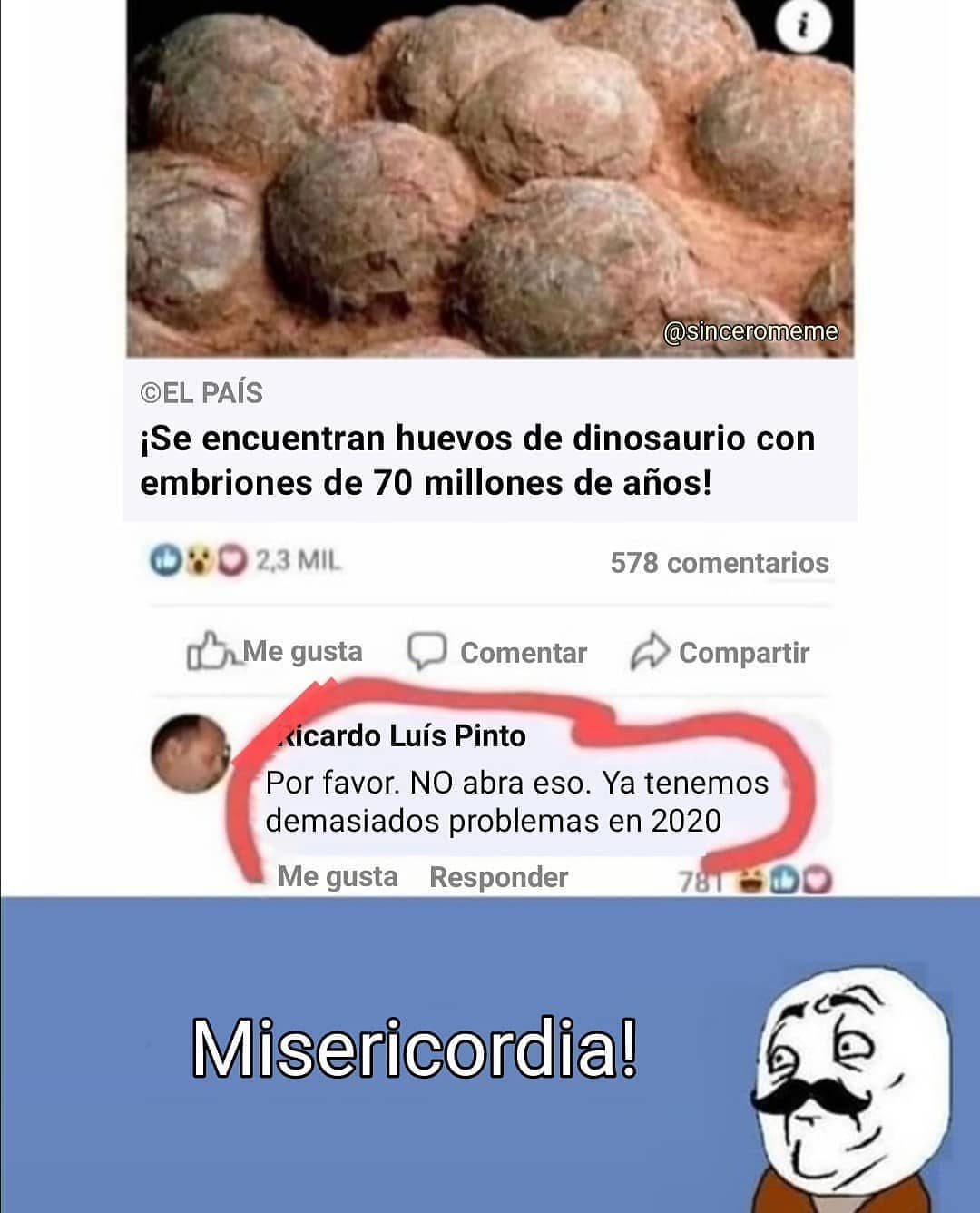 ¡Se encuentran huevos de dinosaurio con embriones de 70 millones de años! Luís Pinto Por favor. No abra eso. Ya tenemos demasiados problemas en 2020. Misericordia!