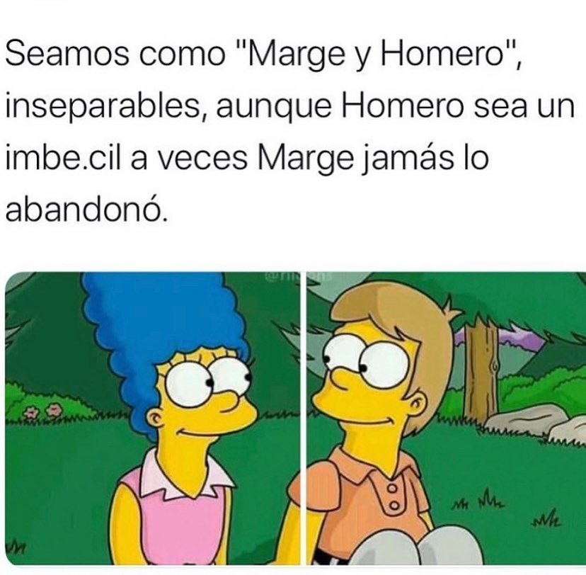 Seamos como "Marge y Homero", inseparables, aunque Homero sea un imbécil a veces Marge jamás lo abandonó.