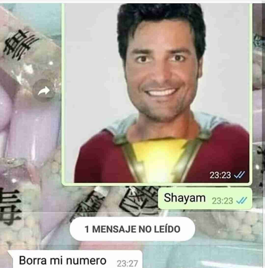 Shayam.  Borra mi número.