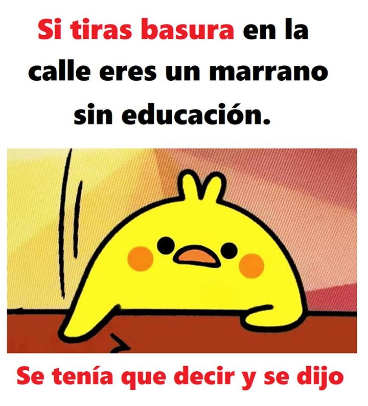 Si tiras basura en la calle eres un marrano sin educación. Se tenía que decir y se dijo.