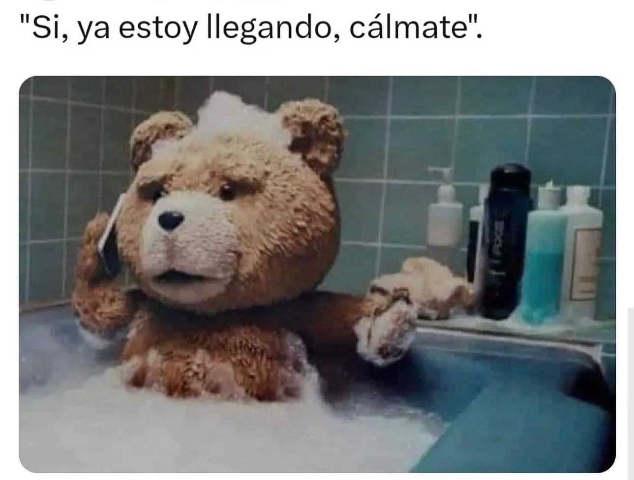 "Si, ya estoy llegando, cálmate."