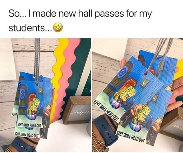 So... I made new hall passes for my students...