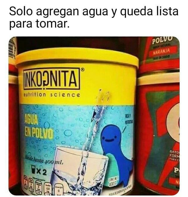 Solo agregan agua y queda lista para tomar.