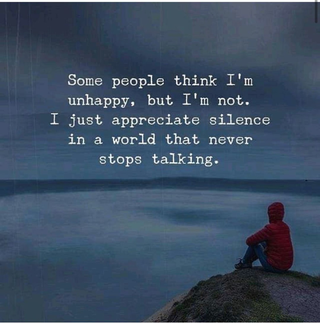 Some People Think I m Unhappy But I m Not I Just Appreciate Silence 