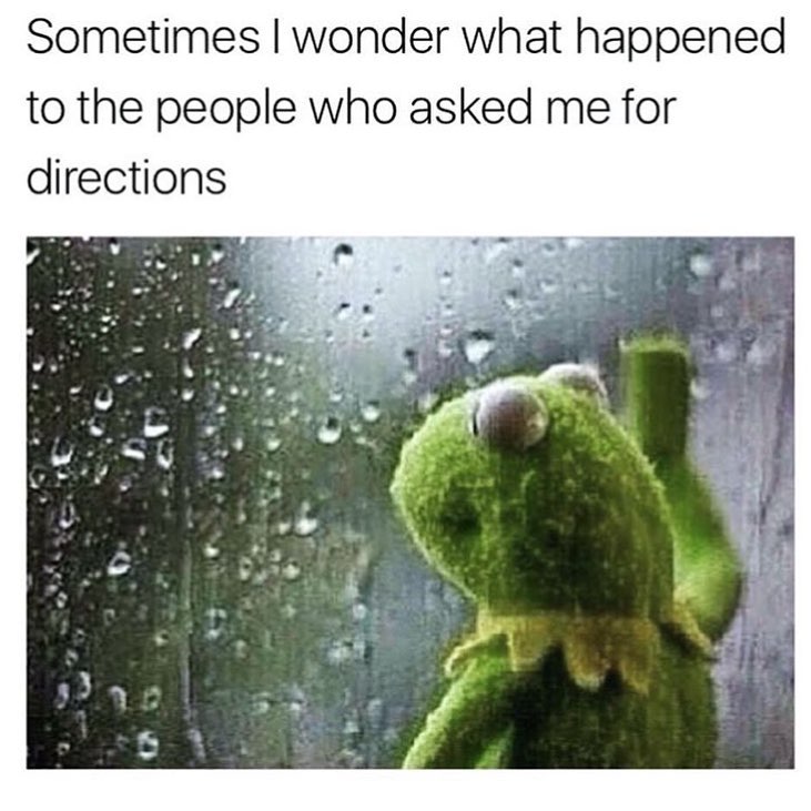 Sometimes I wonder what happened to the people who asked me for directions.