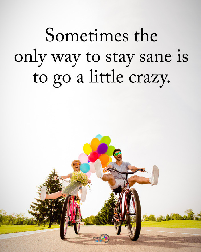 Sometimes the only way to stay sane is to go a little crazy.