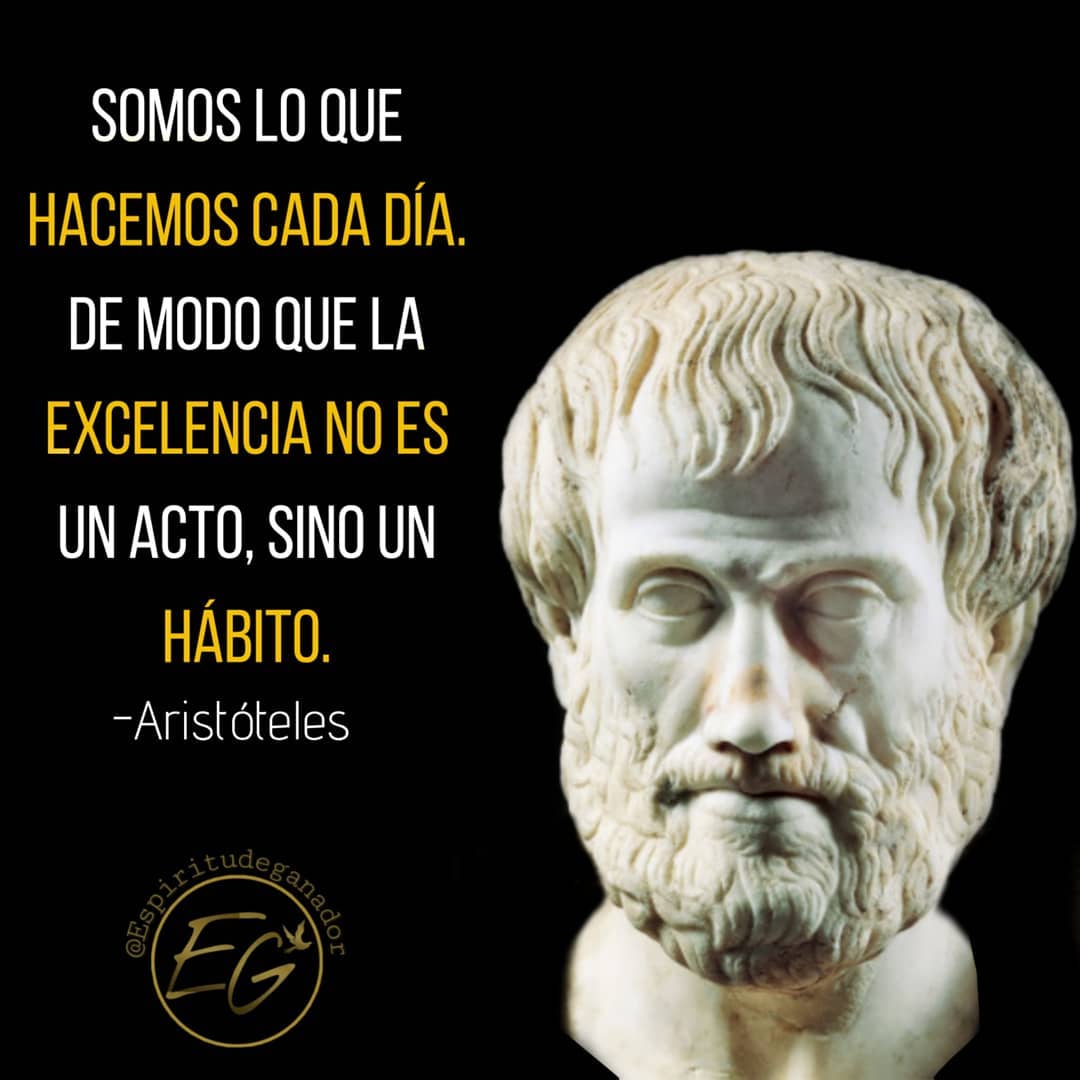 Somos lo que hacemos cada día. De modo que la excelencia no es un acto, sino un hábito. Aristóteles.