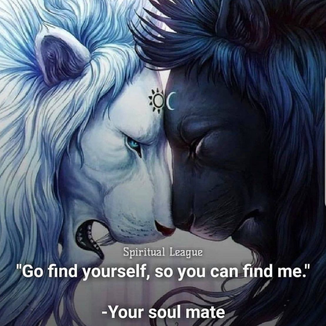 Spiritual League "Go find yourself, so you can find me."  Your soul mate.