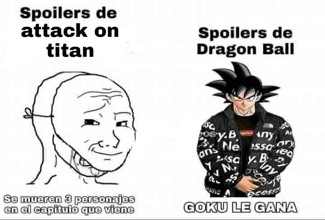 Spoilers de attack on titan: Se mueren 3 personajes en el capítulo que viene.  Spoilers de Dragon Ball: Goku le gana.