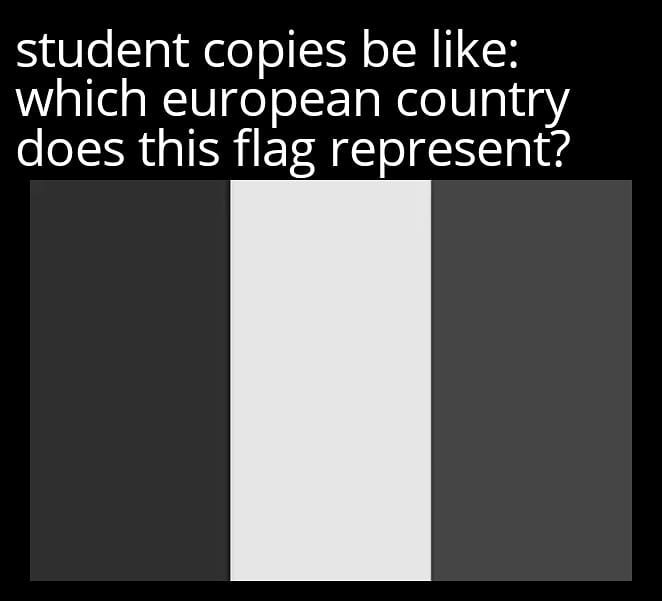 Student copies be like: Which european country does this flag represent?