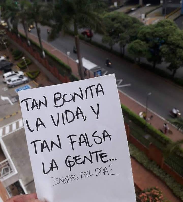 Tan bonita la vida, y tan falsa la gente.